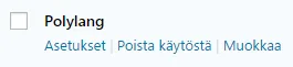 Polylang asetukset
