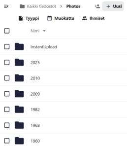Nextcloud kansiorakennelmaa